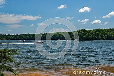 Boating on Smith Mountain Lake Editorial Stock Photo